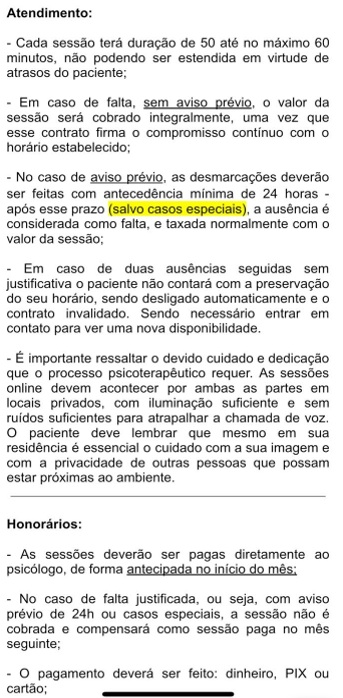 Cancelamento da Consulta de Atendimento